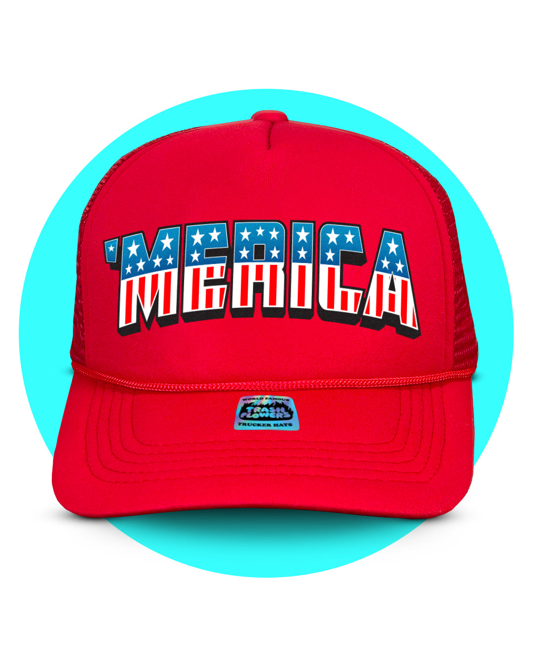 Merica 4th July Trucker Hat Red