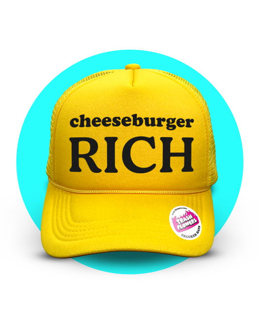Cheeseburger Rich Trucker Hat