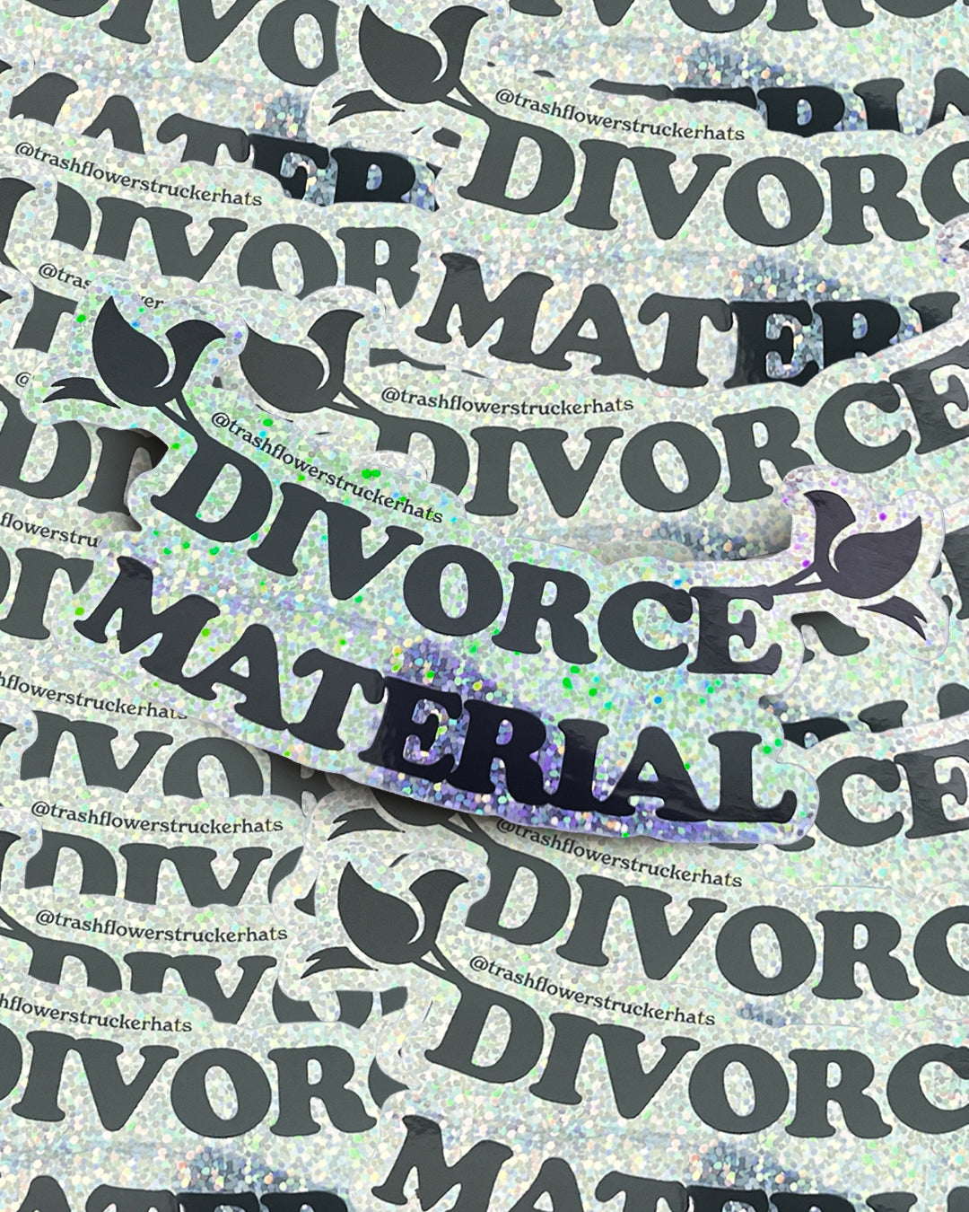 Divorce Material Glitter Sticker